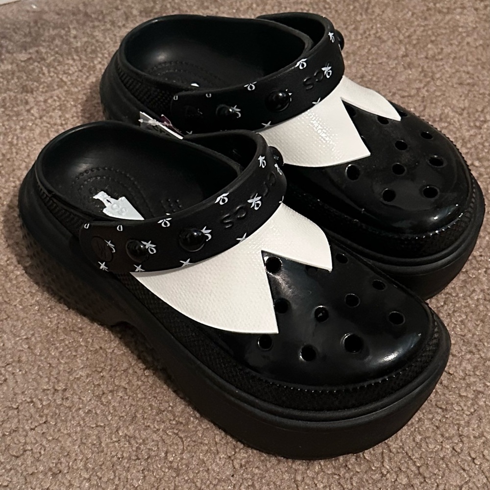 CROCS Black and White Sandals